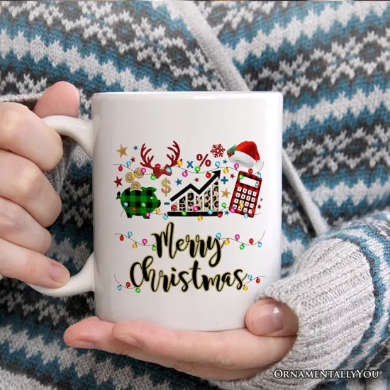 Finance Professional Buffalo Plaid Christmas Mug, Custom Accountant and Financial Advisor Gift {2}