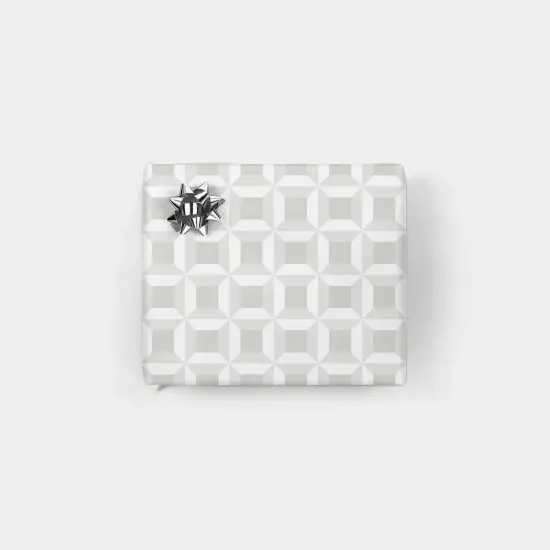 White and Light Gray 3D Block Gift Wrap {1}