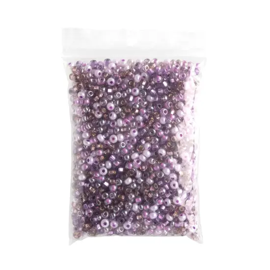 John Bead 6/0 Mixed Czech Glass Seed Beads, 100g Purple Passion Mix {4}