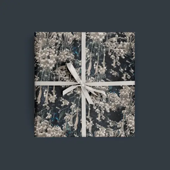 Blue Tropical Floral Gift Wrap {2}