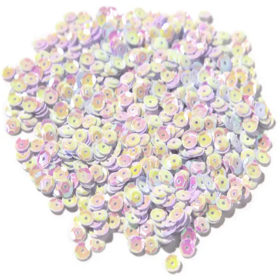 CousinDIY Cupped Sequins-White Iridescent, 5mm 800/Pkg {4}