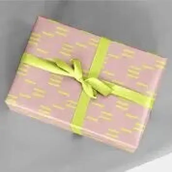 Pink and Yellow Stamp Gift Wrap {1}