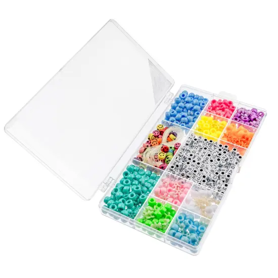 John Bead 600-Piece Assorted Plastic Alphabet Pony Beads Jewelry Making Beads Box Alphabet & Pony Bead {3}