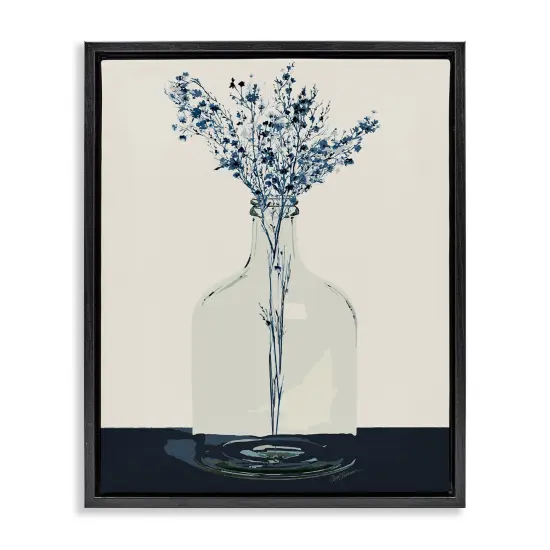 Stupell Industries Wildflowers in Glass Vase Framed Floater Canvas Wall Art Design by Carol Robinson {1}