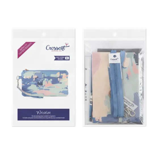 Crosscut Sewing Co.&reg; Wristlet Sewing Kit - Beginner Sewing Project Kit Abstract cloud {2}