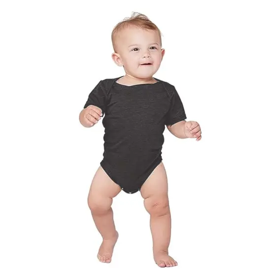 Bella + Canvas&reg; Infant Triblend Short Sleeve One Piece - 134B Char Blk Triblnd {1}