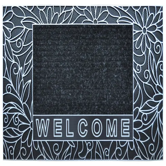 16''x28'' Bouquet Door Mat - 2 Colors! Silver {1}