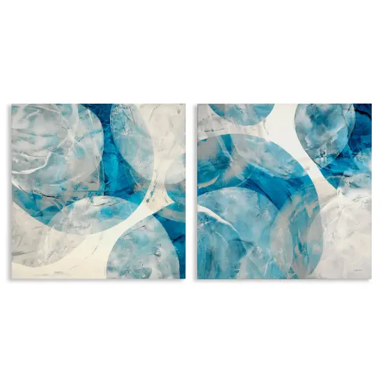 Stupell Industries Abstract Teal Cream Circles2 pc Canvas Wall Art Set Design by Jeff Iorillo {1}