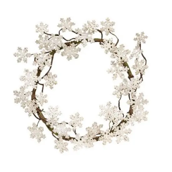 Glittered Wood Snowflake Wreath {1}