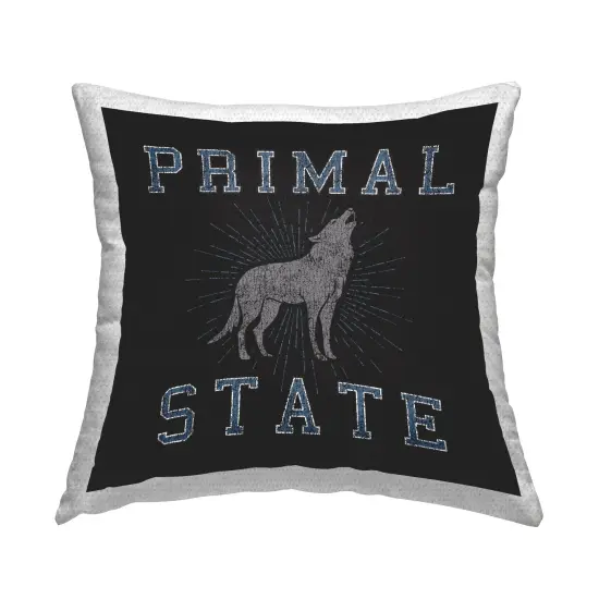 Primal Wolf State Outdoor Printed Pillow Design by Spirit Animals/Life Is High, 18 x 7 x 18 {1}