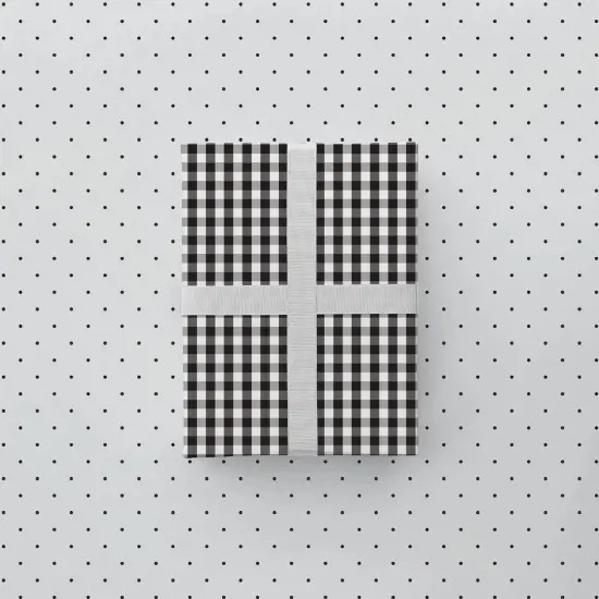 Vintage Black Dot and Gingham Gift Wrap {2}