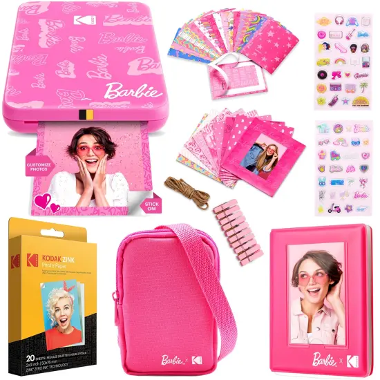 Kodak x Barbie Step Slim Wireless Instant Portable Photo Mobile Printer Gift Bundle, Signature Style {1}