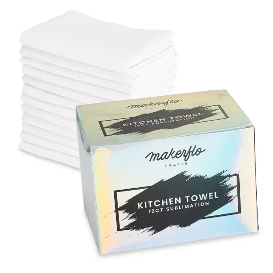 Makerflo Kitchen Towel for Drying High-Quality Polyester with Luxurious Waffle Weave Design Towels, Craft-Ready for DIY Gifts & Personalization - Sublimation {3}