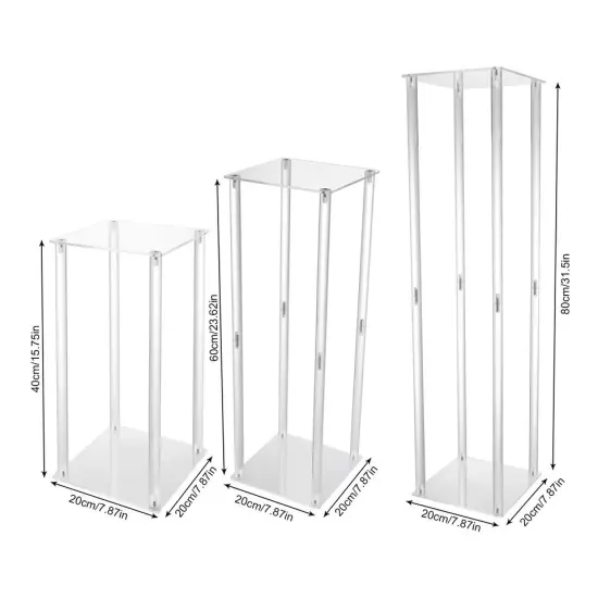 40/60/80cm 3Set Acrylic Flower Stand Centerpiece Tabletop Flower Stand Decor {2}