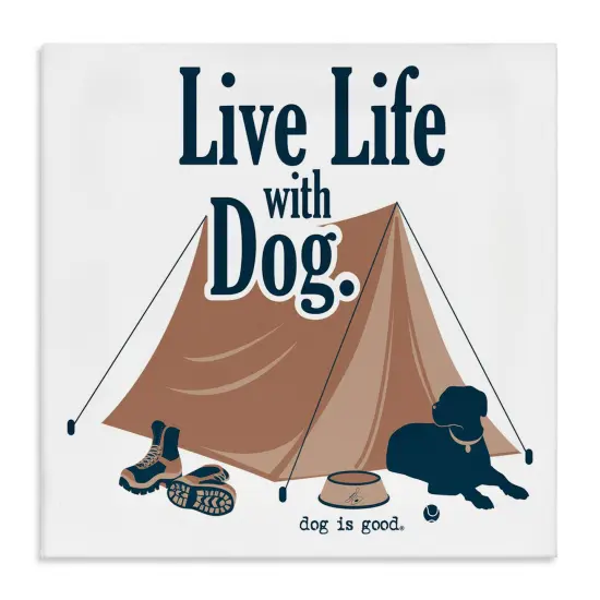 Stupell Industries Camping Life with Dog Canvas Wall Art Design by Dog Is Good {1}