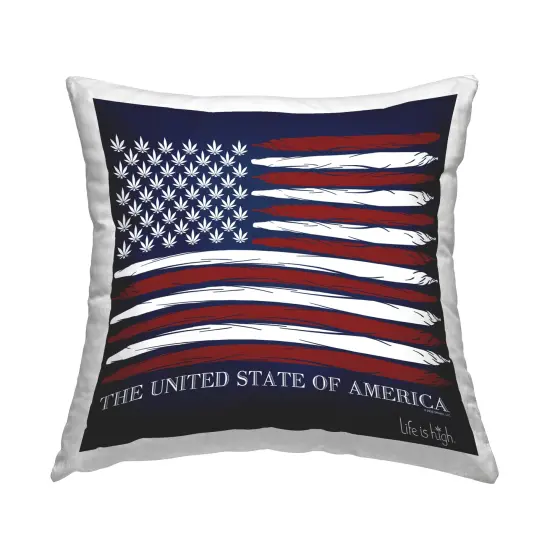 Herb America Flag Decorative Printed Throw Pillow Design by Higher Learning/Life Is High, 18 x 7 x 18 {1}