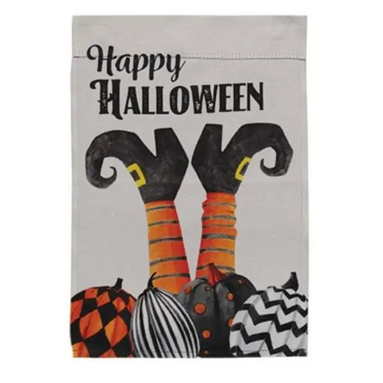 Happy Halloween Witch Boots Garden Flag {1}