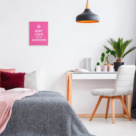 Stupell Industries Keep Calm Be Awesome Wall Plaque Art Design by Nataly White {2}