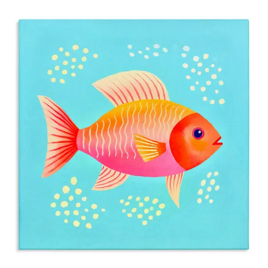 Stupell Industries Whimsical Orange Fish Canvas Wall Art Design by Andrea Haase {1}