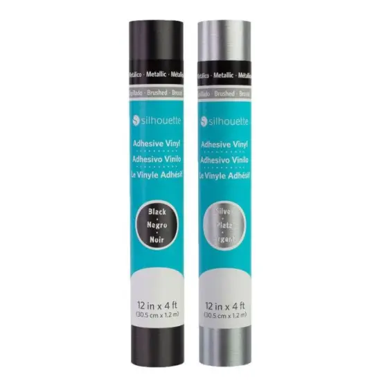 Silhouette 12" x 4' Metallic Brushed Vinyl Brushed Black {2}