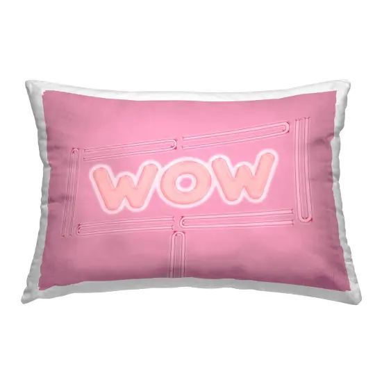 Wow Neon Lights Style Decorative Printed Throw Pillow Design by Sundance Group, LLC., 14 x 7 x 20 {1}