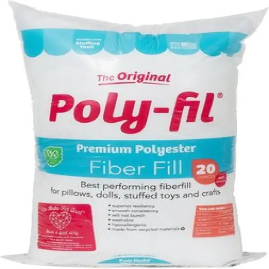 Fairfield The Original Poly-Fil, Premium Polyester Fiber Fill, Soft Pillow Filler, Stuffing for Stuffed Animals, Toys, Cloud Decorations, and More, Machine-Washable, 20-ounce Bag {1}