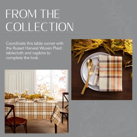 Russet Harvest Woven Plaid Table Runner {5}