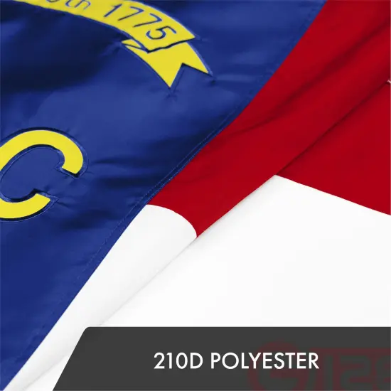 G128 3 Pack: North Carolina State Flag | 2x3 Ft | ToughWeave Series Embroidered 300D Polyester | Embroidered Design, Indoor/Outdoor, Brass Grommets {4}