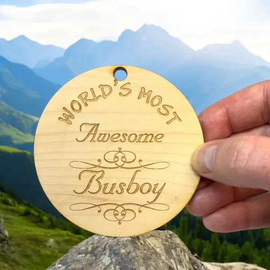 Worlds most Awesome Busboy - Ornament {6}