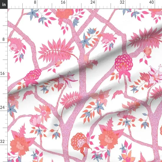Various Fabrics by the Yard or Fat Quarter Peony Branch Large Scale Romantic Vintage Chintz Maximalist Custom Printed Fabric by Spoonflower {1}