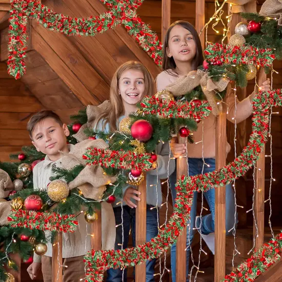 50 Ft Christmas Tinsel Garland Thick Tinsel Garland Xmas Tree Decorations {5}