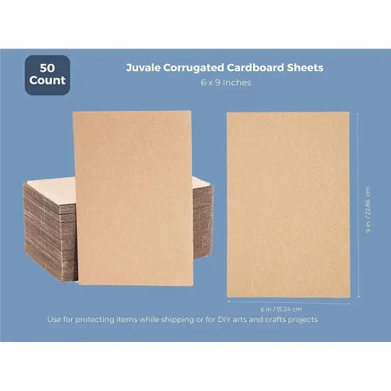 50 Pack Corrugated Cardboard Sheets 6x9, Flat Packaging Inserts for Packing, Shipping, Mailing (2mm Thick) {4}
