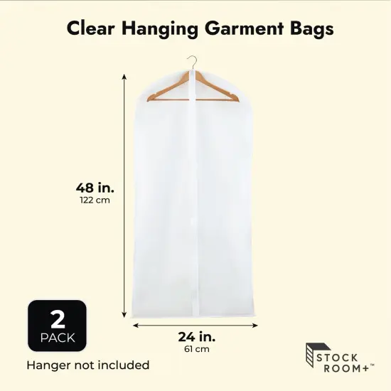 Clear Hanging Garment Bag Covers, Zippered Closet Bags for Clothes (4 Sizes, 8 Pack) {4}