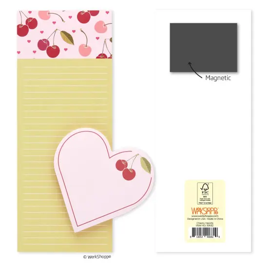 Cherry Hearts Magnetic Pad Set, To Do List and Grocery List Notepad {3}
