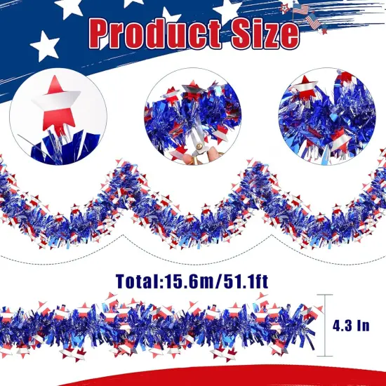 53.1 Ft Garland Decoration for 4th of July Decorations {2}