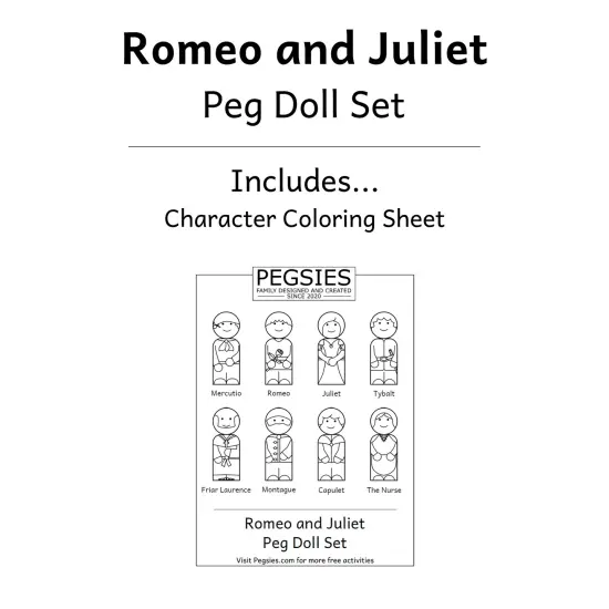 Romeo and Juliet Peg Doll Set by Pegsies&trade; {6}