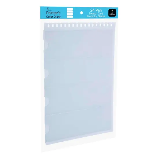 HG Art Concepts Painters Color Diary Swatch Card Protector Sleeves - Pack of 2, Size 24, 4 Card Pockets Per Sleeve, Clear Polypropylene, Fit Size 24 Swatches {7}