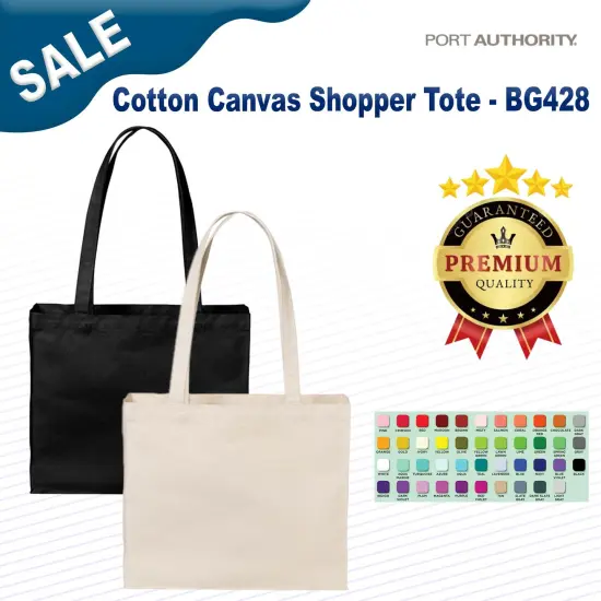 Port Authority&reg; Cotton Canvas Shopper Tote {2}