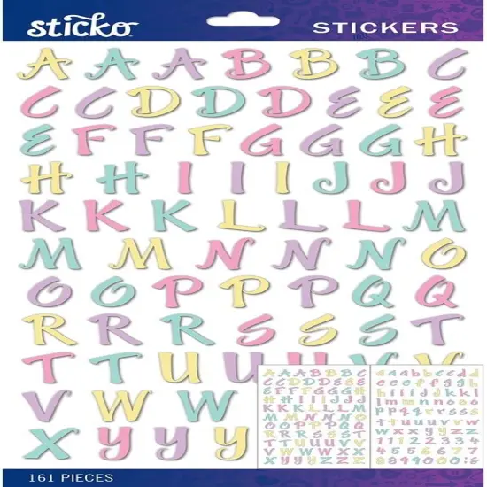 Sticko Trendy Pastel Brush Small Alpha Stickers-2 Sheets {1}