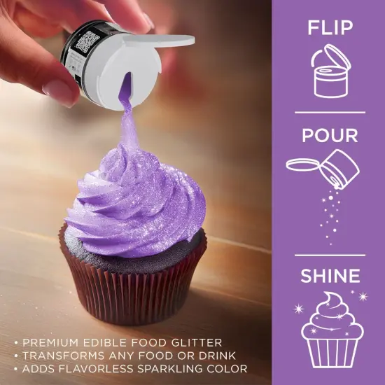 Bakell - Pollipop Purple Tinker Dust Edible Glitter (5g, 1x Jar) for Food, Desserts, and Beverages! {2}