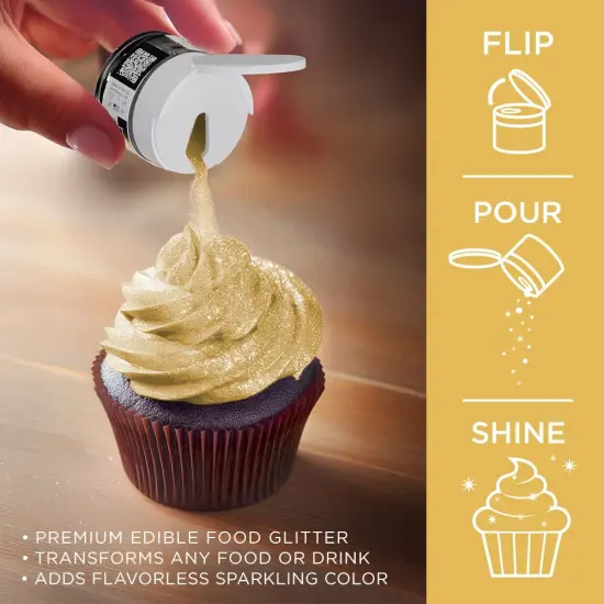 Bakell - Royal Gold Tinker Dust Edible Glitter (5g, 1x Jar) for Food, Desserts, and Beverages! {3}