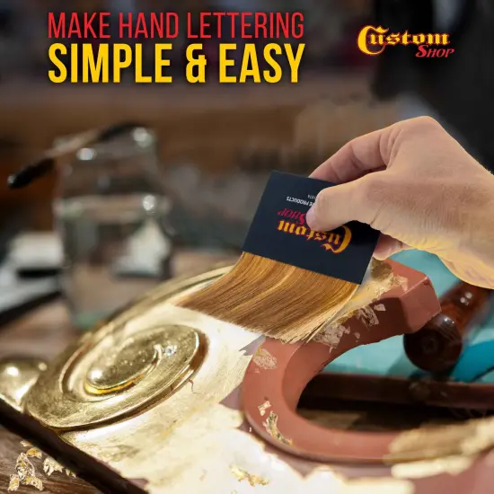 Custom Shop Gilders Tip Brush for Loose Gold Leaf Artwork, Sign Lettering, Gilded Picture Frame Restoration, Gilding Metallic Silver Metal Leaf Flakes {4}