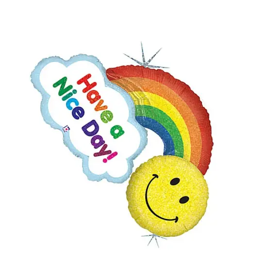 Betallic&reg; 45 Inch Have A Nice Day Rainbow Balloon {2}