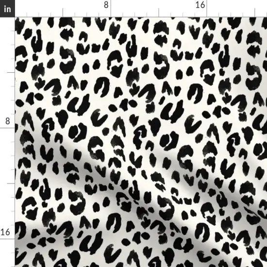 Various Fabrics by the Yard or Fat Quarter Leopard Spots Dots Animal Black White Neutral 2 Print Custom Printed Fabric by Spoonflower {2}