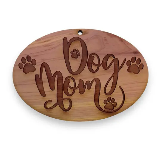 Dog mom - Cedar Ornament {1}