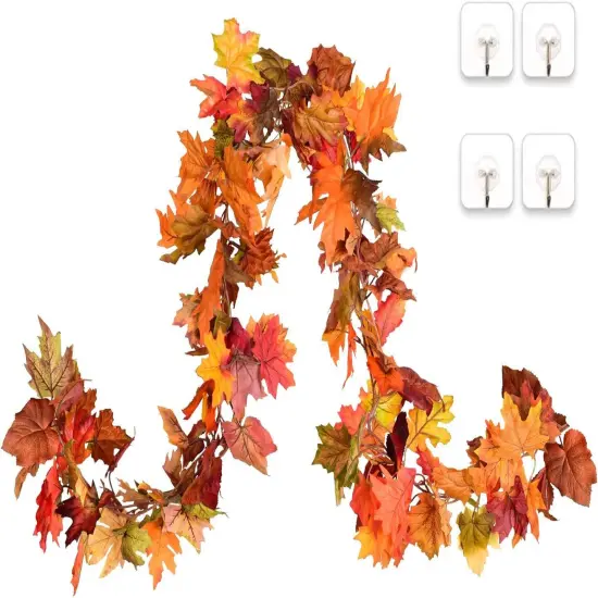 2 Pack Fall Maple Leaf Clearance, 5.9Ft/Piece Hanging Vine Garland {2}