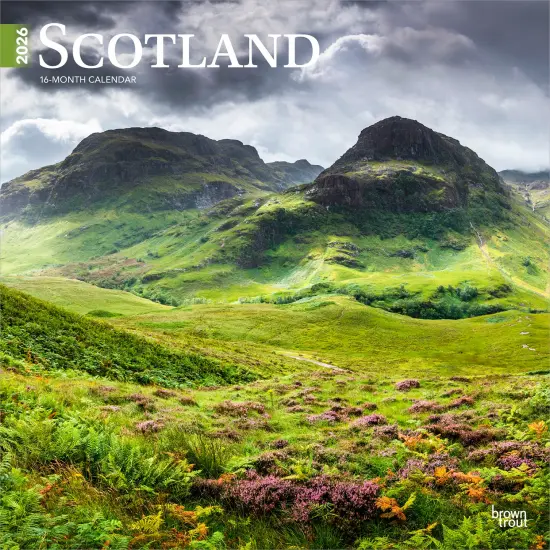 Scotland | 2026 12 x 24 Inch (Hanging) Monthly Square Wall Calendar | Plastic-Free {1}