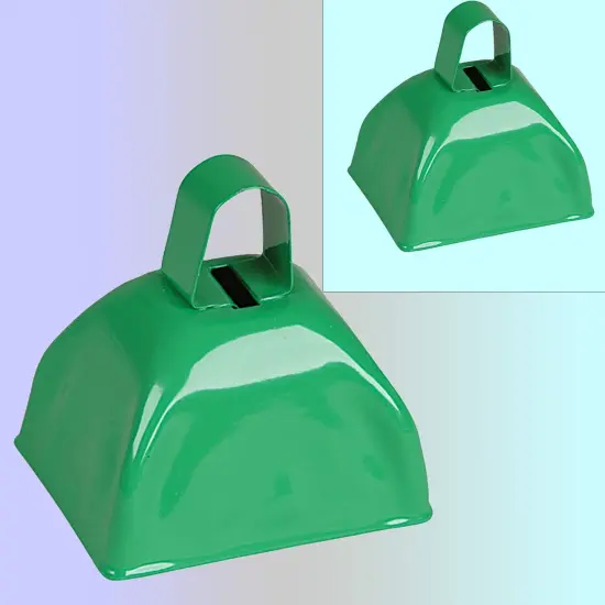 12 Pieces Green Metal Cowbell Durable Noisemakers for Events and Parties 3 Inch {4}