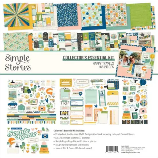 Simple Stories Happy Travels Collector's Essential 12"X12" Kit {1}