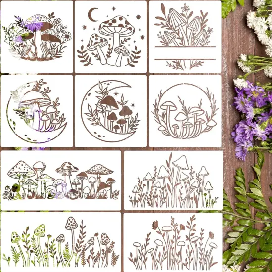 Mushrooms Stencils for Painting Reusable Mushroom Stencil {1}